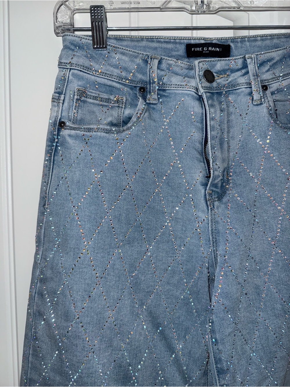 Fire & Rain Light Blue Quilted Wide-Leg Jeans - Women - Picture 2 of 6